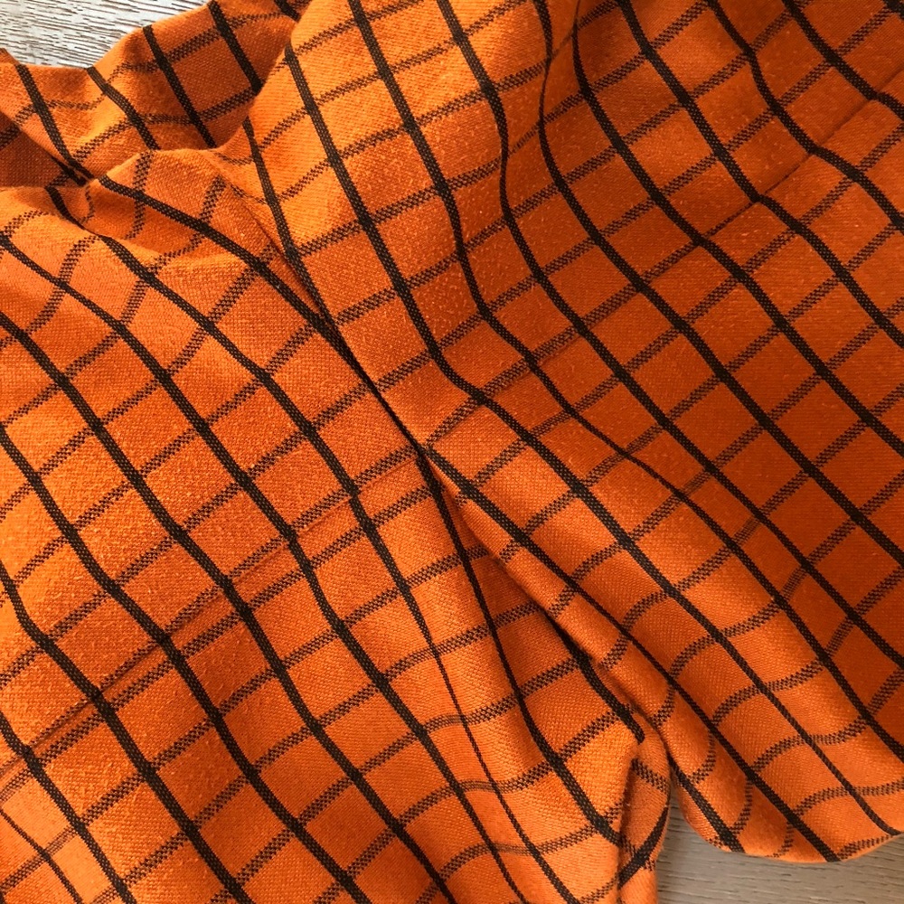 ASOS Wide Leg Culotte Windowpane Pants in Rust - Picture 4 of 6